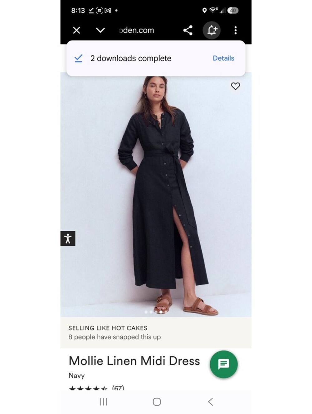 BODEN Maxi Dress Shirt Size 10
